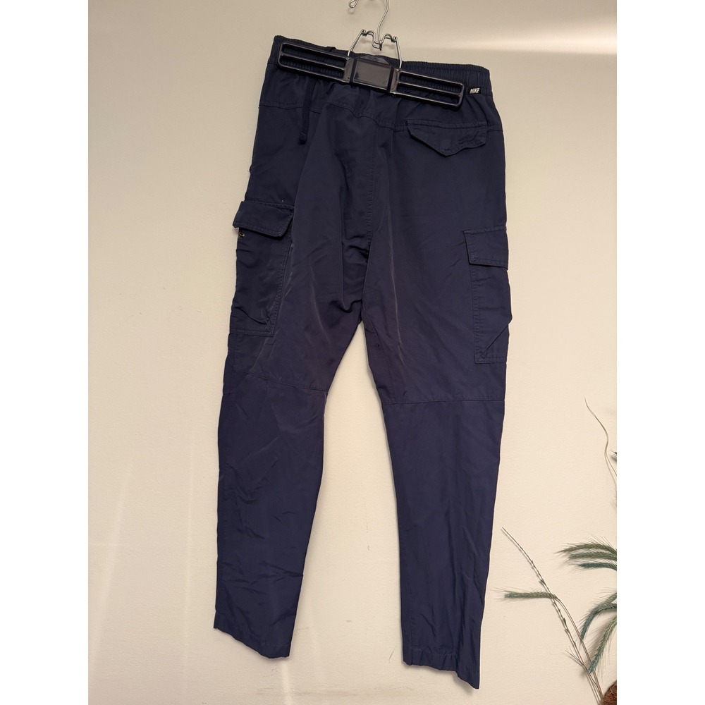 Nike Womens Sportswear Cargo Pants Navy Blue Tapered Elastic Waist Small - Picture 4 of 10